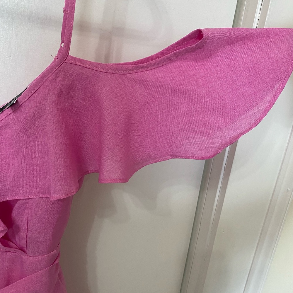 Blue Blush Pink Ruffle Romper - Picture 4 of 5